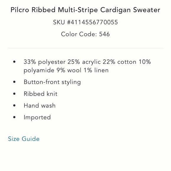 ✨ Anthropologie Ribbed Multi-Stripe Cardigan Sweater Sz M - Picture 4 of 7